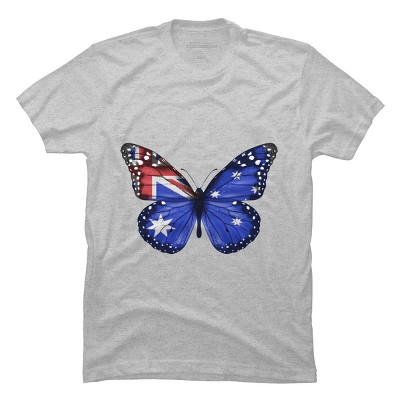 Men's Design By Humans Butterfly Flag Of Australia By GiftsIdeas T-Shirt