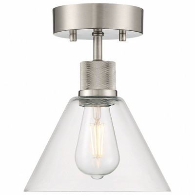 Martini Glass-Inspired 11" LED Semi-Flush Mount in Brushed Steel