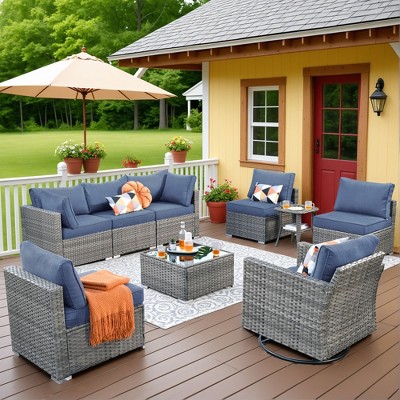 XIZZI Modular Outdoor Patio Furniture Set w/ Optional Coffee Table, Swivel Chair & Firepit - All-Weather, Waterproof & UV-Resistant