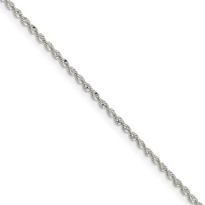 Black Bow Jewelry 1.65mm Sterling Silver Twisted Herringbone Chain Necklace - 1 of 4