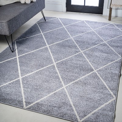 Cole Minimalist Diamond Trellis Round Area Rug - JONATHAN Y