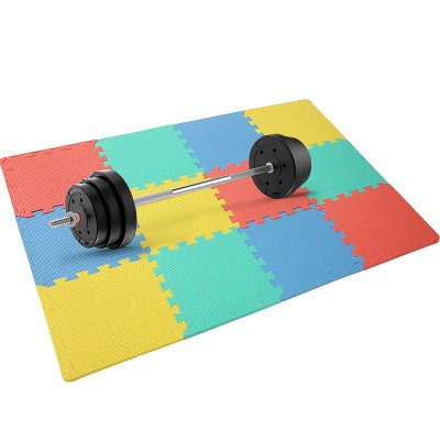 Multicolor Foam Interlocking Puzzle Floor Mat with Borders