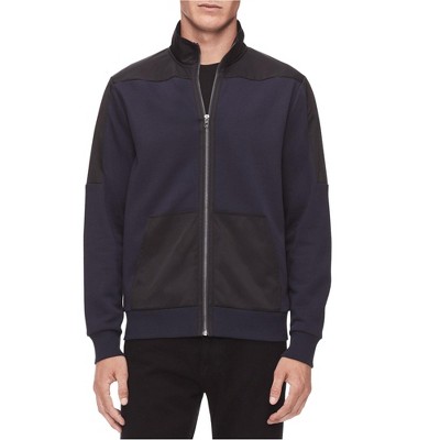 Calvin Klein Mens Mixed Media Cardigan Sweater