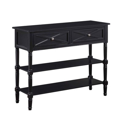 Country Oxford 2 Drawer Console Table Black - Breighton Home