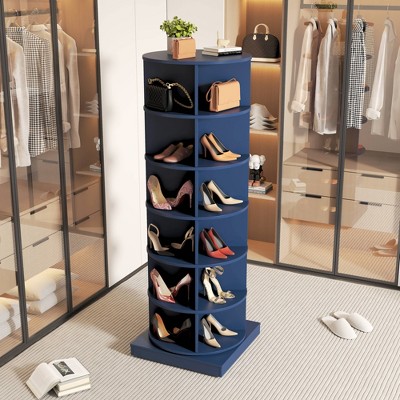 VYNXARIA Blue 360 Rotating shoe cabinet 6 layers