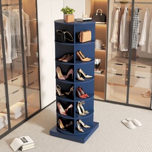 VYNXARIA Blue 360 Rotating shoe cabinet 6 layers - 1 of 4