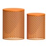 VisioGear 2PCS Patio End Tables, Indoor Outdoor Nesting End Carved Trellis Design Side Table, Orange, 12.5"*12.5"*16.5" - 4 of 4