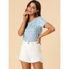 INSPIRE CHIC Women's Crew Neck Short Sleeve Floral T-Shirt - 2 of 4