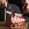 imarku Butcher Knife, 7" Serbian Chef Knife, High-Carbon Steel Forged Meat Cutter, Black Corrosion-Resistant Non-Stick Coating, With Leather Sheath - 4 of 4