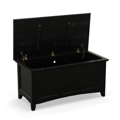 Antique Black Tapered Leg Accent Storage Chest
