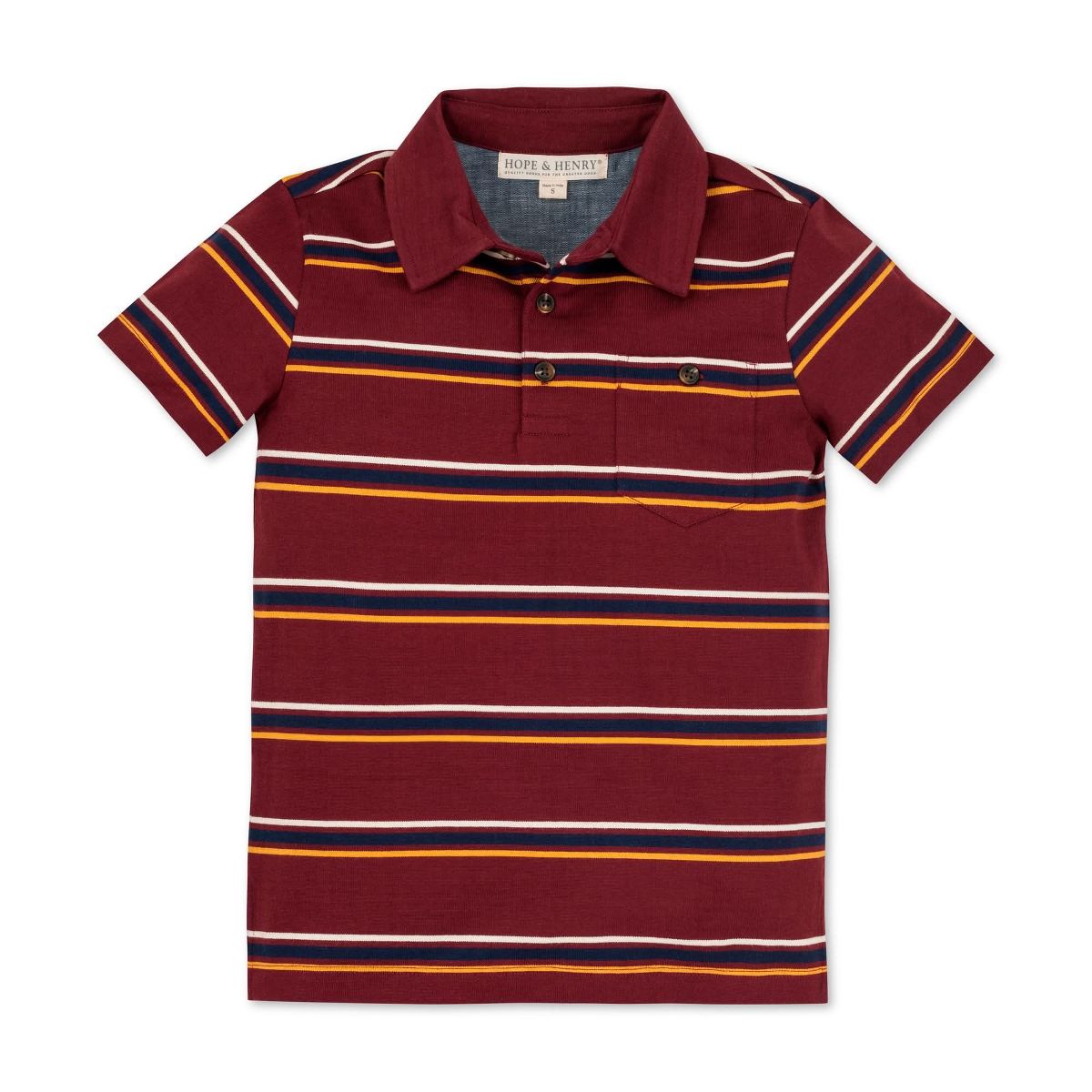 Hope & Henry Boys' Short Sleeve Jersey Polo, Kids