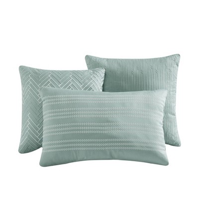 Riverbrook Home 9pc Queen Vesta Comforter Bedding Set Light Aqua Blue - Riverbrook Home: Includes Decorative Pillows, Euro Shams, Bed Skirt, Machine Washable — фото 7