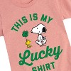 Girls' - Peanuts - Lucky Shirt Fitted Short Sleeve Graphic T-Shirt - 2 of 4