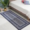 Modern Geometric Bordered Area Rug Non Slip Non Shedding Rug Soft Low Pile Floor Carpet Washable Thin Rug, Contemporary Distressed Rug - 4 of 4