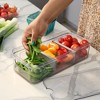iDesign Large Fridge Organizer Bin with Removable Divider -  Clear/Gray - 4 of 4