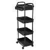 LunaLulinlk Rolling Utility Cart Movable Storage Organizer with Drawer Lockable Wheels,4 Tier - 4 of 4
