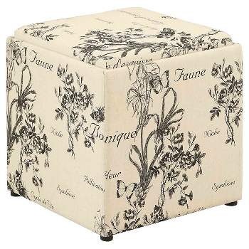 Designs4Comfort Park Avenue Single Ottoman with Stool and Reversible Tray - Breighton Home