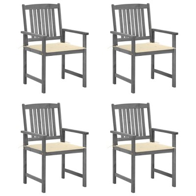 Garden Chair Set of 4 Grey Solid Acacia wood vidaXL
