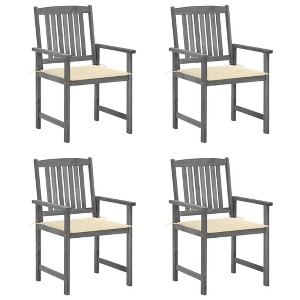 Garden Chair Set of 4 Grey Solid Acacia wood vidaXL - 1 of 4