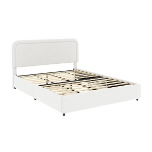 Gulches Queen Size Premium Boucle Tufted Daybed, 2 Built-In Dust-Proof Drawers (40lbs/each), 1000lbs Capacity, Metal Frame, Ivory - 1 of 4