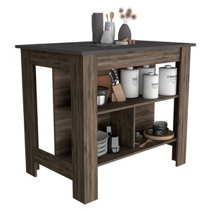 NicBex Kitchen Island Cart with 3 Open Shelves,Kitchen Island with Storage and Large Work Top,Modern Kitchen Cart,Island Table for Kitchen - 1 of 4