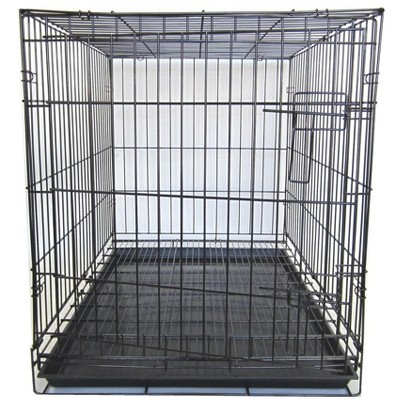 YML 36-Inch Dog Kennel Cage with Wire Bottom Grate and Plastic Tray Black