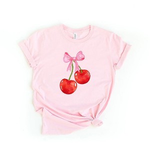 Simply Sage Market Women's Coquette Cherries Short Sleeve Graphic Tee - 1 of 3