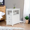 NicBex Narrow Wooden Nightstand with Charging Station and 2 Drawers for Bedroom and Living Room - 3 of 4