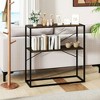 Resenkos 36" 2-Tier Entryway Console Table - Wooden Open Shelves & Metal Frame, Rustic-Chic Decor for Entryways & Foyers, Rustic Brown - 4 of 4