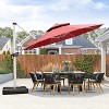 PURPLE LEAF 10/11/12/13ft Outdoor Patio Cantilever Umbrella with Base Offset Umbrella 360 Degree Rotation Round Umbrella for Deck Pool Garden - 2 of 4