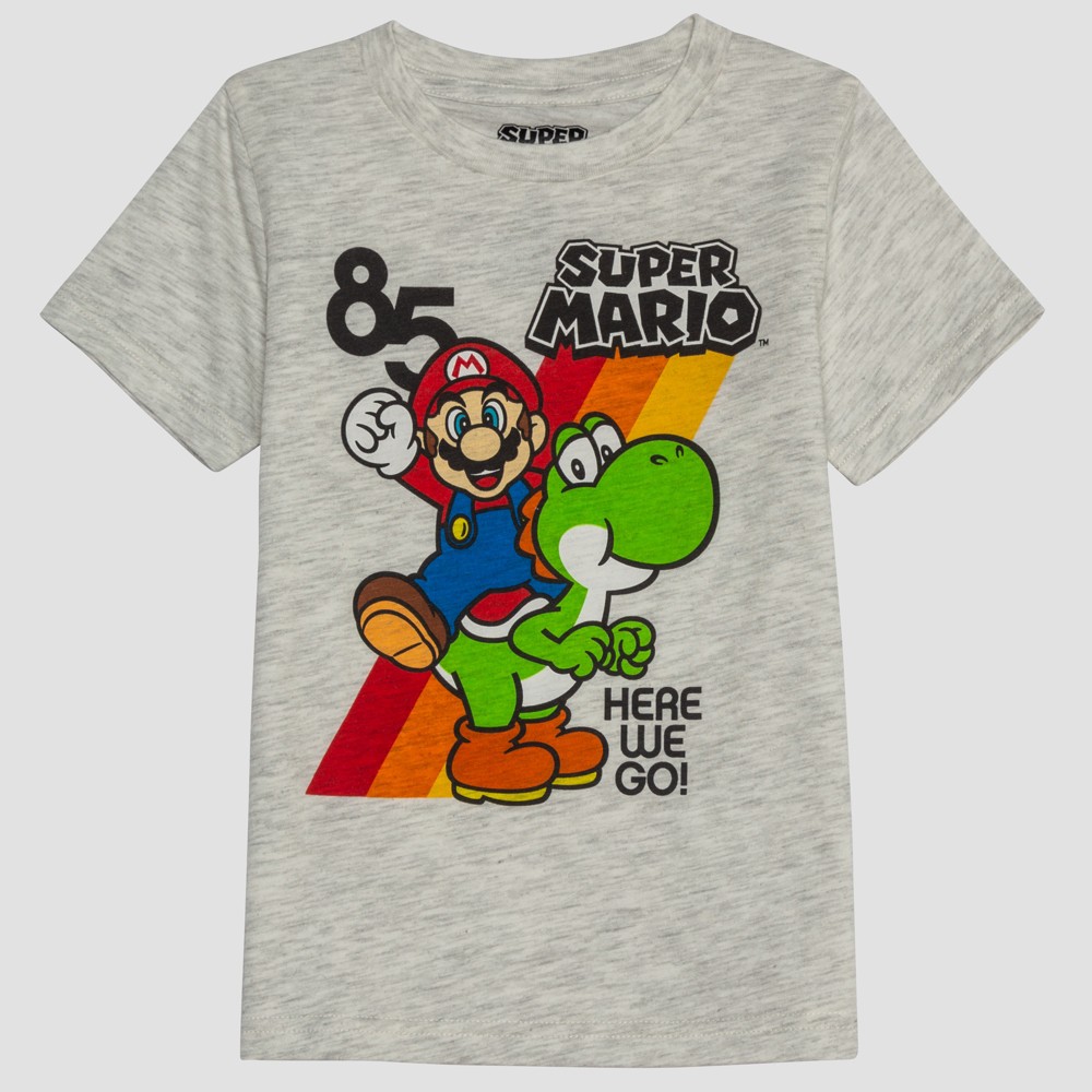 Toddler Boys' Super Mario Short Sleeve T-Shirt - Beige 5T