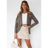 Coolmee Women's Faux Suede Jackets Fashion Fall Clothes Long Sleeve Open Front Cropped Coat Outwear - 4 of 4