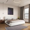 Omax Decor,Upholstered Platform King Bed in White Boucle Fabric - 3 of 4