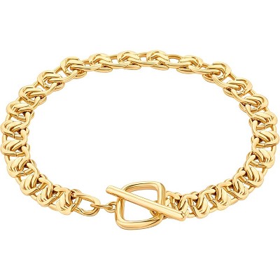 18k Gold Plated Personalized Chunky Cuban Oval Link Chain Bracelets for Men Toggle Rope Bracelet Jewelry for Women