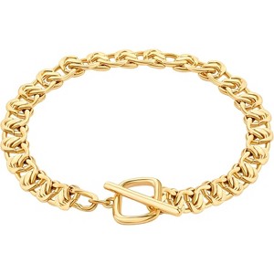 18k Gold Plated Personalized Chunky Cuban Oval Link Chain Bracelets for Men Toggle Rope Bracelet Jewelry for Women - 1 of 4