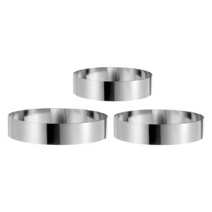 Unique Bargains Stainless Steel Seamless Nonstick Mirror Coating Round Cake Ring 3 Pcs - 1 of 4