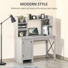 Aghana Digitals Farmhouse Light Grey Computer Desk with Hutch, Storage Cabinet & X-Frame: Organize - 4 of 4