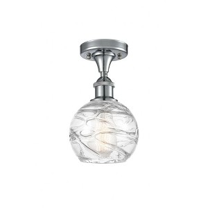 Athens Deco Swirl - 1 Light Semi-Flush Mount In Industrial Style-11 Inches Tall and 6 Inches Wide - 1 of 1