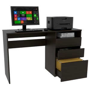 Sapphtopaz 47.4" Modren Computer Desk with 3 Drawers Writing Desk with 1 Open Storage Shelf Gaming Desk Office Desk for Home Office, Bedroom - 1 of 4