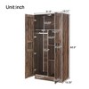 2-Door Wooden Wardrobe Armoire with LED and 4 Storage Shelves - ModernLuxe - 3 of 4