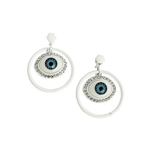 SOHI Women's Chalk White The Evil-Eye Loop Drop Earrings - 1 of 4