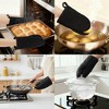 REGALWOVEN Gripping for Baking Grilling Heat Resistant Cotton Oven Mitts Set of 2 7.9x5.7inch - 2 of 4