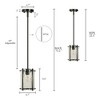 LNC Fiorekaury  6.7-in Mini Cylinder Pendant, 1-Light Matte Black and Ripple Glass , Modern and Luxury - 4 of 4