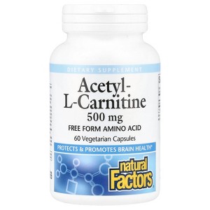 Natural Factors Acetyl-L-Carnitine, 500 mg, 60 Vegetarian Capsules - 1 of 3