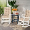 Aoodor Outdoor Tufted Back Cushions Patio Replacement Chair Cushion with Ties, Water and Fade Resistant for All Weather, Set of 2 - 2 of 4