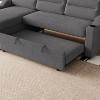 83.5" Convertible Sleeper Sofa with Storage Recliner & Cup Holder, Polyester Fabric (Space-Saving Design) - 4 of 4