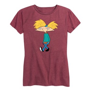 Women's - Hey Arnold! - Distressed Arnold Short Sleeve Graphic T-Shirt - 1 of 4