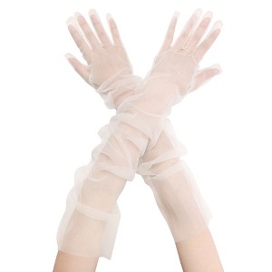 INSPIRE CHIC Women's Tulle Full Finger Mesh Opera Gloves - 1 of 4