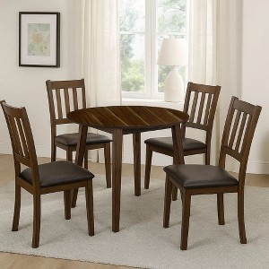 Royal Hampton Dining Table with Ladder Back Style Chairs, Set of 5, Brown - 1 of 4