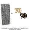 Big Dot of Happiness Adult 70th Birthday - Gold - Paper Straw Decor - Birthday Party Striped Decorative Straws - Set of 24 - 3 of 4